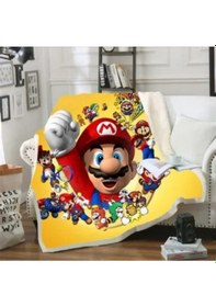 Resim Marıo Organik Pamuk Polar 150 Cm 220 Cm. Tv Battaniyesi Altın 