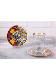 Resim Konyax Canga 6 Kişilik 12 Parça Çay Seti Renkli 