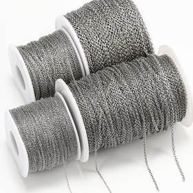 Resim 10 Metre / rulo Paslanmaz Çelik O Şekilli Zincir Bileklik Kolye DIY Takı Yapımı Toptan 