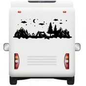 Resim Melek Pazarı 160 X 56 Cm Kamp Çadırı Ve Dağ Manzarası Karavan Sticker 