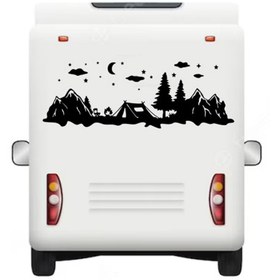 Resim Melek Pazarı 160 X 56 Cm Kamp Çadırı Ve Dağ Manzarası Karavan Sticker 