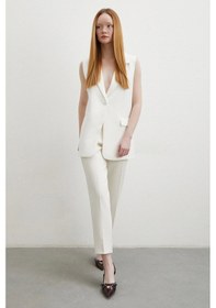 Resim Skinny Kumaş Pantolon Ekru Ekru 