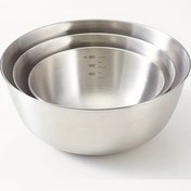 Resim Ölçülerle 3 Parça Paslanmaz Çelik Pişirme Karıştırma Kasesi, Japon Tarzı Kalınlaştırılmış Yoğurma ve Hamur Açma Kapları Yumurtaları Çırpma, Salata, Pişirme için 