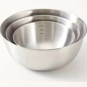 Resim Ölçülerle 3 Parça Paslanmaz Çelik Pişirme Karıştırma Kasesi, Japon Tarzı Kalınlaştırılmış Yoğurma ve Hamur Açma Kapları Yumurtaları Çırpma, Salata, Pişirme için 