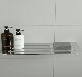 Resim PASLANMAZ ÇELİK BANYO DUŞ RAFI, GÜMÜŞ GRİ, 25103 CM 