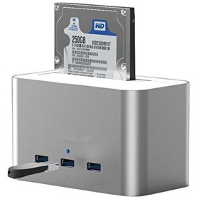 Resim CDG-DOC-303 Alüminyum USB 3.0 3.5" - 2.5" HDD SATA 3 Port USB Hub Dock İstasyonu Codegen