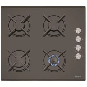 Resim Simfer 3500 4 Gözü Gazlı 60 Cm Siyah Cam Ankastre Ocak 