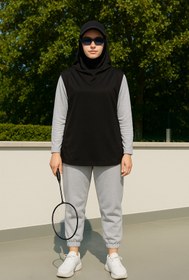 Resim mirach Hijab Sport Sweat - Siyah, Rahat Ve Şık Spor Tesettür Ürünü 