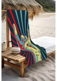 Resim Dijital Baskı Plaj Deniz Havlusu Retro Desenli Peştamal Hvl0145 Renkli 