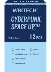 Resim Wrıtech W-0154a2 0,5mm Cyber Space Siyah Gövde Mavi Jel Kalem - 12'li Kutu Ahşap 