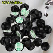 Resim 15/24/30/40 adet Silikon Kablo Klipsi - Dayanıklı Kompakt Tel Düzenleyici, USB Şarj, Araba ve Tablet Kablo Yönetimi, Mavi Çizgili Tasarım, Pil Gerektirmez, Masa, Tablet Aksesuarı, Modern Aksesuar, Sağlam Yapı 