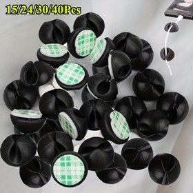 Resim 15/24/30/40 adet Silikon Kablo Klipsi - Dayanıklı Kompakt Tel Düzenleyici, USB Şarj, Araba ve Tablet Kablo Yönetimi, Mavi Çizgili Tasarım, Pil Gerektirmez, Masa, Tablet Aksesuarı, Modern Aksesuar, Sağlam Yapı 