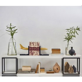 Resim Zekupp Boeing 737-800 1/100 Ölçek Altın Renk Maket Uçak Temalı Kitap Tutucu 