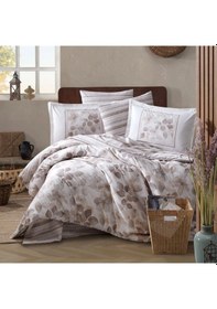 Resim Clasy Ranforce %100 Pamuk Tek Kişilik Nevresim Semeran V1 Bej Bej 