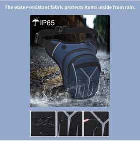 Resim Dancemonkey Geçirmez Mavi Motosiklet Bacak Çantası, Büyük Kapasiteli Koyu Bel Çantası Koyu Mavi 