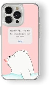 Resim iPhone 16 Pro Max ile Uyumlu No Access Here Tasarım Baskılı Şeffaf Kılıf 