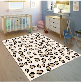 Resim Leopar Çocuk Odası Halısı Çok Renkli 