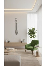 Resim Allahu Ekber Yazılı Minare Desenli Metal İslami Duvar Tablosu 