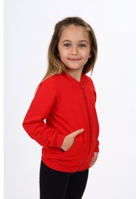 Resim Toontoy Kız Çocuk Nakışlı Hırka Kırmızı 