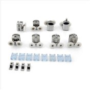 Resim Kırılmaz Duşakabin Tekerleği Metal Takım Set - 8'li Krom 