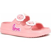 Resim Ayfox Love Yazılı Suya Dayanıklı Kız Çocuk Terlik PEMBE 