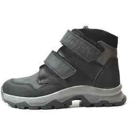 Resim Raker 805 Hakiki Deri Siyah Cırtlı Ortopedik Erkek Çocuk Bot Siyah 