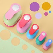 Resim 2 inç (5 cm), 1,5 inç (3,8 cm), 1 inç (2,5 cm), 5/8 inç (1,6 cm), 3/8 inç (1 cm) El Yapımı Scrapbook Daire Delgeç, Ofis Malzemeleri için 5 Farklı Boyutta Daire Delme Aleti, Kart Yapımı, DIY Fotoğraf Albümleri, Rastgele Renk 