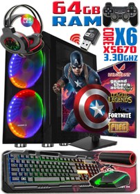 Resim WARBOX Kaptan Xeon X5670 3.30ghz 64gb Ram 512gb Ssd Rx 580-8gb E.kartı 24" Monitör Gaming Bilgisayar 