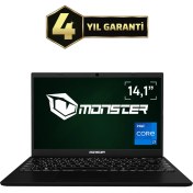 Resim Monster HUMA H4 V5.2.13 Black Intel Core i7 1255U 16 GB RAM 500 GB SSD Windows 11 Pro 14,1'' FHD 60 Hz Taşınabilir Bilgisayar 
