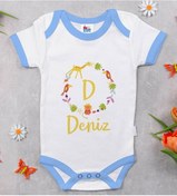 Resim Bitmeyenkartus Bk Kids Kişiye Özel Mavi Bebek Body Zıbın - Model 132 Çok Renkli 