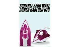 Resim TKÇ Buharlı Ütü 2200 Watt Seramik Tabanlı Taşınabilir Kablolu Ütü 