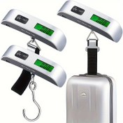 Resim 1 adet 50kg/110 Lb Elektronik Taşınabilir Tartı Çok Fonksiyonlu Elektronik Arka Işık Ekranlı Bagaj Tartısı Sıcaklık Algılama Elektronik Tartı İç Mekan Ofis Dış Mekan Taşınabilir için Uygun 