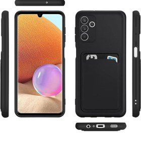 Resim Kipgsm Samsung Galaxy A23 İçin Kılıf Kamera Korumalı Kartlıklı Yumuşak Kadife Slikon Kartvizit Kapak 