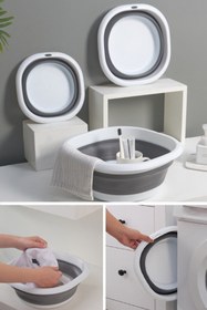 Resim BLUE HOME'S Katlanır Badya Akordiyon 3'lü Leğen Seti 2,7 L -5 L -10 L -badya 