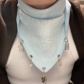 Resim Charmlı Kişiselleştirilebilir Fular 3 Charm - Pastel Sarı 