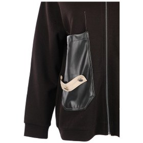 Resim Vedi-bb Oversize Kapüşonlu Fermuarlı Cep Detaylı Kadın Ceket - Minimalist Streetwear Siyah 