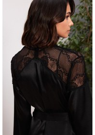 Resim Pierre Cardin 6'lı Siyah Uzun Gecelik Sabahlık Set 6035 Siyah 