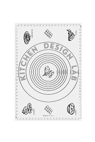 Resim Kitchen Design Lab Beyaz 45x65 CM 8'li Silikon Hamur Açma Matı Çelik Un Eleği ve Hamur Dinlendirme Poşeti 