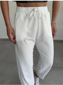 Resim Defymoda Kadın Dalgıç Krep Full Likralı Paçası Pens Detay Pantolon Beyaz 
