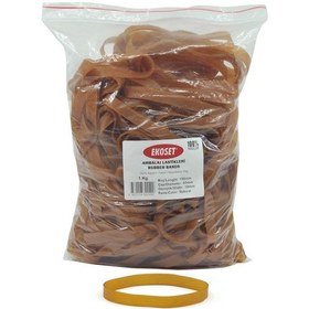 Resim Ekoset 130X10Mm Extra Geniş Kauçuk Paket Ambalaj Lastiği 1Kg 