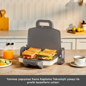 Resim Karaca Swiss Izgara ve Tost Makinesi 1800W Bej 