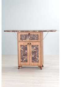 Resim Mistik Home Rose Katlanır Dolaplı Ütü Masası Çam Gövde, Kahverengi Çiçek Desenli Çam/kahverengi 