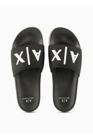 Resim Armani Exchange Siyah-Beyaz Erkek Plaj Terliği XUP001 