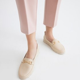 Resim BEJ-BEIGE, , Kadın Deri Bej Loafer 