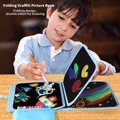 Resim Gençler için Yeniden Kullanılabilir Katlanabilir Grafiti Resim Kitabı - Çift Taraflı Çizme ve Silme Eğlencesi, Genç Sanatçılar İçin Mükemmel Tatil Hediyesi, Eğitici Çizim Kitabı | Canlı İllüstrasyonlar | Silebilir Yüzey, Sanatçılar için Çizim Malzemeleri 