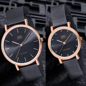 Resim Q&Q QC301J006Y Hasır Kordonlu Sevgili Çift Kol Saatleri 