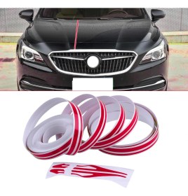 Resim Mega Oto Market 12mm Çift Şerit Kırmızı Folyo Yapışkan Bant Araba Gövde Şerit Kaplama 