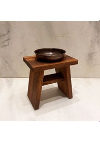 Resim Shark Anatolia İroko Ahşap Banyo Taburesi Oturak Ve Oksit Bakır Hamam Tası Seti Çok Renkli 