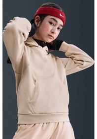 Resim Nike Kid's Kobe Therma Fit Basketball Hoodie Unisex Çocuk Kapüşonlu Sweatshirt Krem Krem 