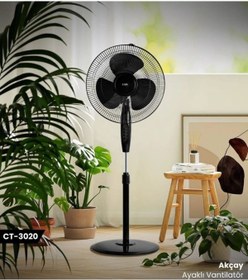 Resim Cata Ct-3020 Ayaklı Vantilatör Geniş Alan Soğutma, Ayarlanabilir Yükseklik 3 Kademeli Fan Ayarı 
